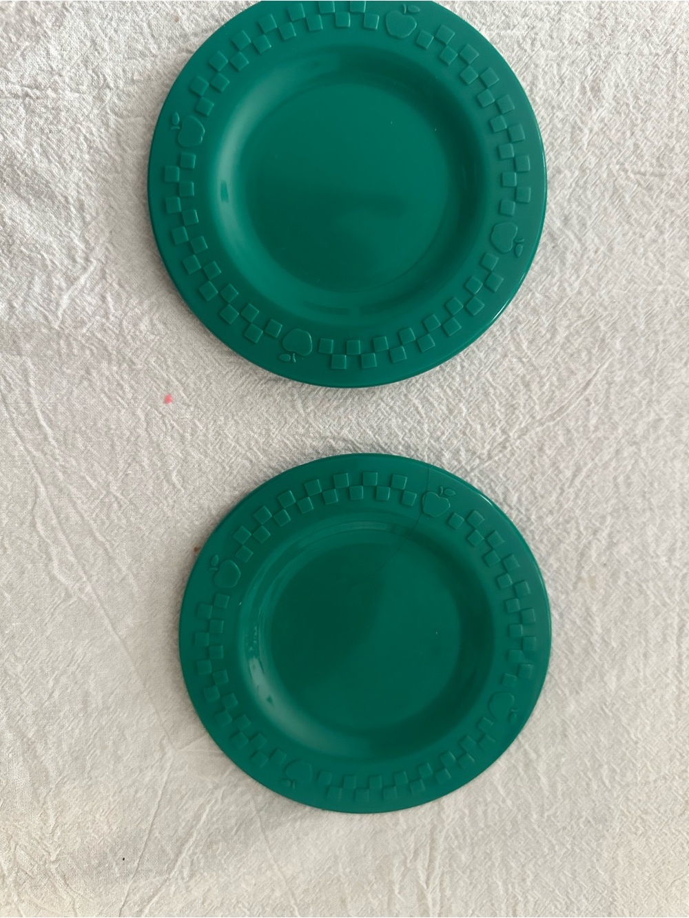 Vintage 1997 Play Food Authentic Fisher Price Green Plates